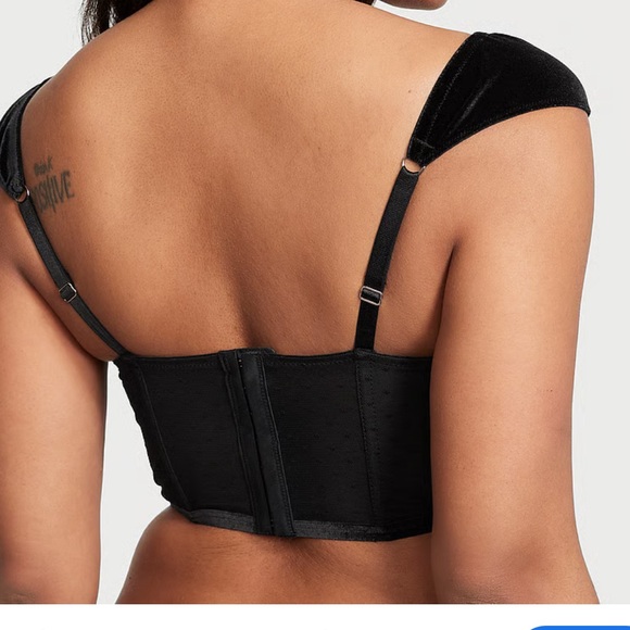 Victoria’s Secret Black  Velvet Corset Top - Picture 1 of 4